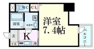 谷町四丁目駅 徒歩7分 3階の物件間取画像